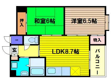 FUKUSIMA FLATS(2LDK/5階)の間取り写真