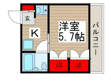 アインス東所沢(1K/4階)の間取り写真