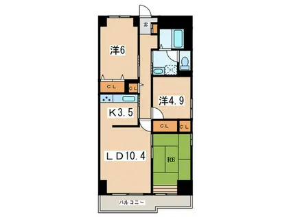 ヴェルドーレ青葉台(3LDK/3階)の間取り写真