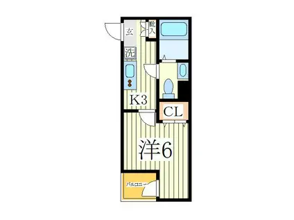 CLAIRE天王台(1K/3階)の間取り写真