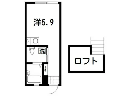 フォルテ高円寺(ワンルーム/2階)の間取り写真