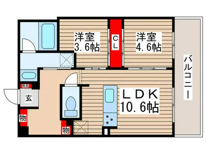 ART RESIDENCE IN KASHIWA‐NO‐HA(2LDK/4階)の間取り写真