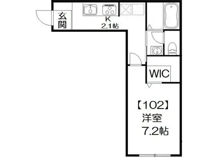 サンシャイン北松戸(1K/1階)の間取り写真