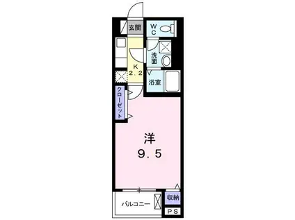 富士見4丁目マンション(1K/1階)の間取り写真