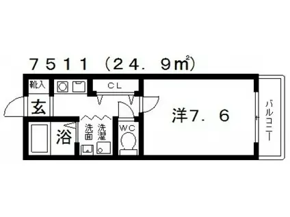 パストラル桜井(1K/2階)の間取り写真