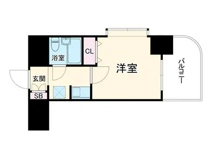 ライオンズマンション平塚宝町(1K/3階)の間取り写真