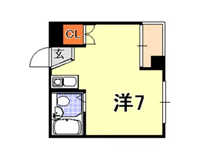 ロイヤルイン二宮(ワンルーム/11階)の間取り写真