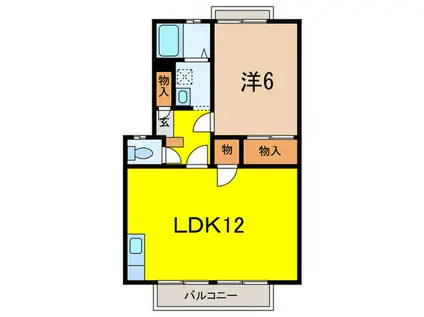 シャトル 仁川(1LDK/2階)の間取り写真