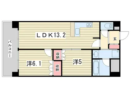 リーガル京都聖護院(2LDK/2階)の間取り写真