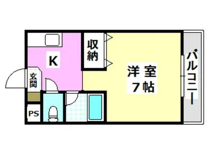 第35マンション(1K/3階)の間取り写真