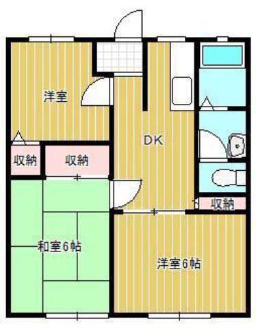 パナハイツ三条A棟(3DK/1階)の間取り写真