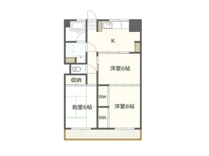 コーポ井上(3DK/3階)の間取り写真