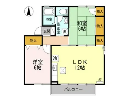 モア・フローレンスC棟(2LDK/2階)の間取り写真