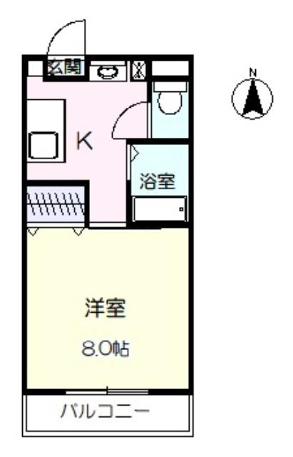 グリーングラス(1K/3階)の間取り写真