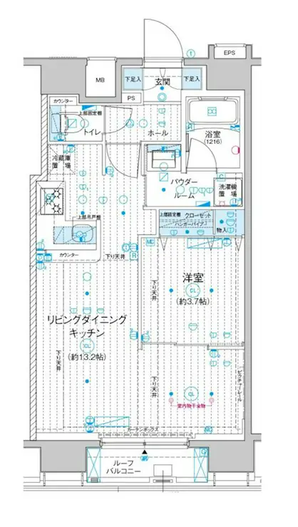 メインステージ入谷IV 15階階 間取り