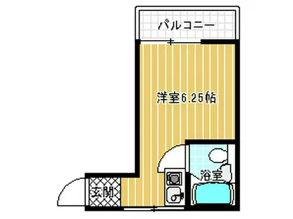 船井コーポ(ワンルーム/2階)の間取り写真