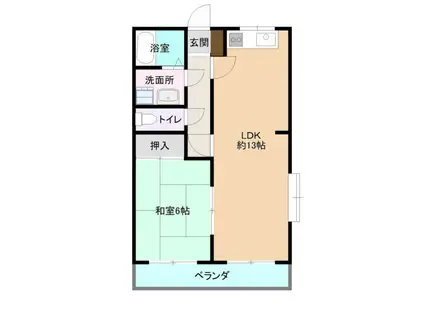 ユーミー清道(1LDK/1階)の間取り写真