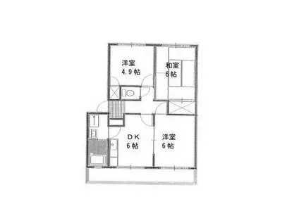 ボ・ヌール(3DK/2階)の間取り写真