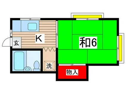 ホワイトコスモス(1K/2階)の間取り写真