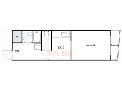 ビアンコディモーラ(1DK/2階)の間取り写真