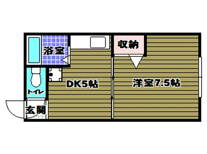 ハイツスタニ(1DK/2階)の間取り写真