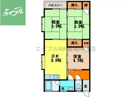 プレステージはしだ(3DK/2階)の間取り写真