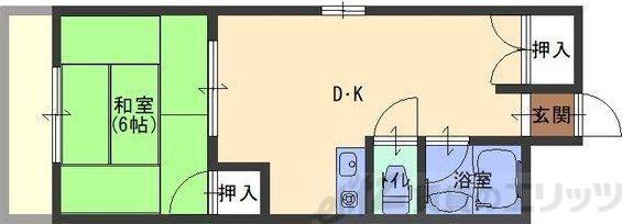 メゾン・ド・上新庄(1DK/5階)の間取り写真