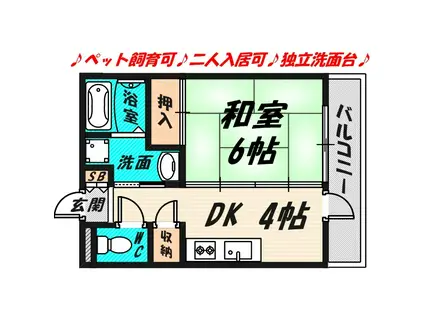 ウエスギスクウェア(1DK/1階)の間取り写真