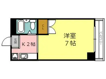 ウエストHILL TAKATSUKA(1K/3階)の間取り写真