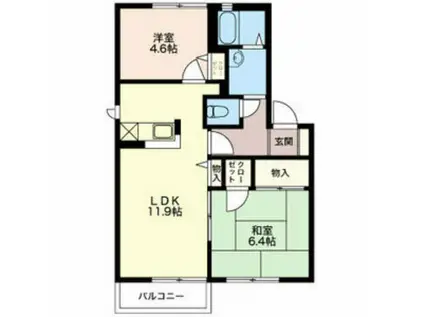 シンフォニア(2LDK/2階)の間取り写真