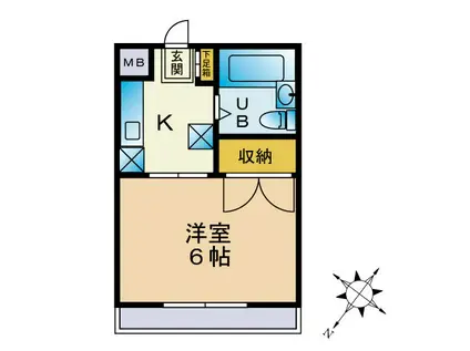 ハイポート(1K/3階)の間取り写真