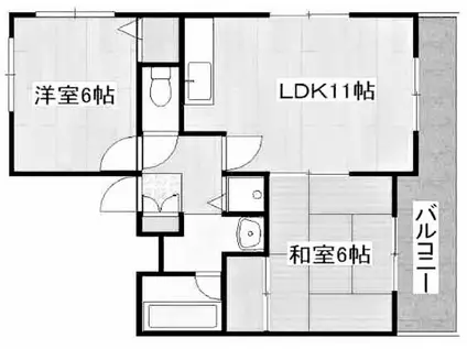 ゲイナーズヒルウエスト(2LDK/1階)の間取り写真