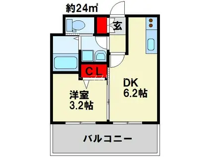 NO.71オリエントトラストタワー(1DK/4階)の間取り写真