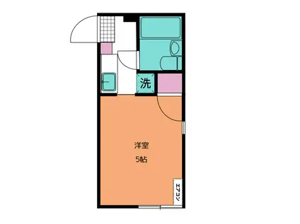 エルベ保土ヶ谷B棟(ワンルーム/1階)の間取り写真