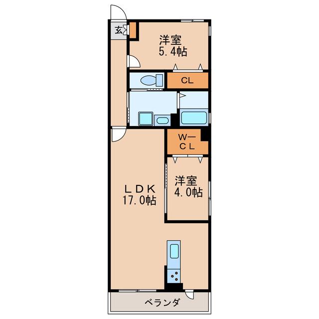 CELENEST高岳(2LDK/3階)の間取り写真