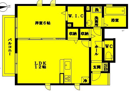 PARK(1LDK/1階)の間取り写真