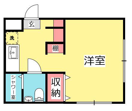 第2福富ハイツ(1K/1階)の間取り写真