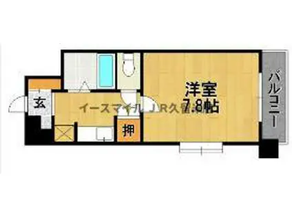 ドミ・エスポワール久留米III(1K/6階)の間取り写真