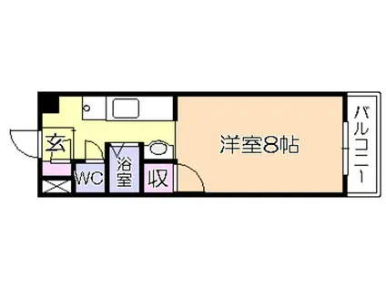 江崎ガーデンビル(ワンルーム/3階)の間取り写真