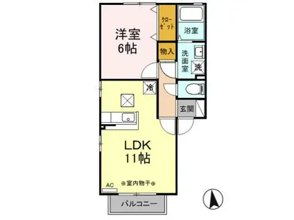 ブロードマインドA(1LDK/1階)の間取り写真