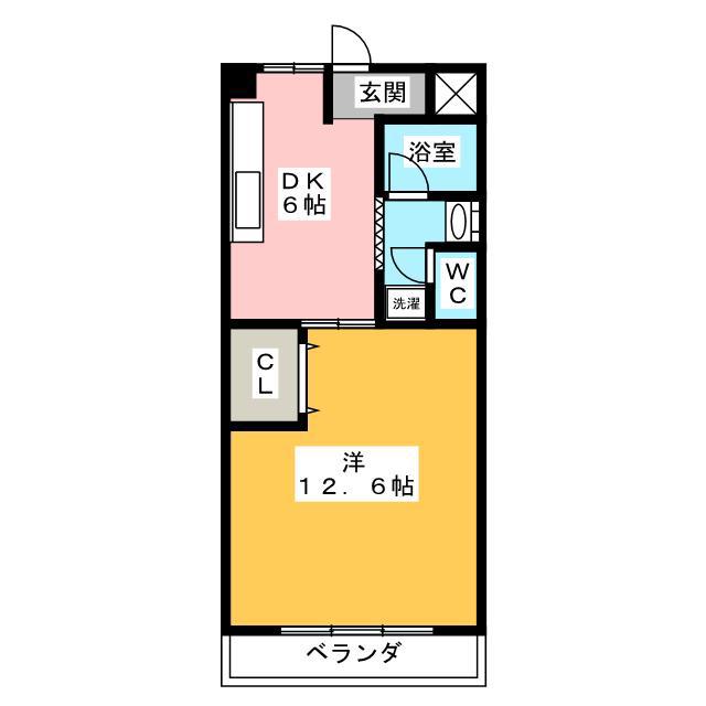 サンライズのむら(1DK/4階)の間取り写真