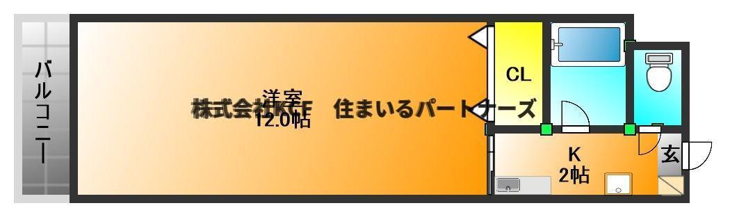 エトランゼ宮本V(1K/2階)の間取り写真