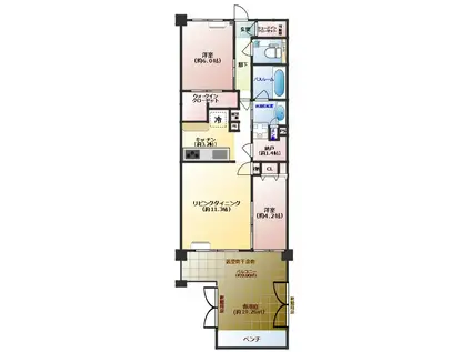 アトラスシティ千歳烏山グランスイート風ノ棟(2SLDK/1階)の間取り写真