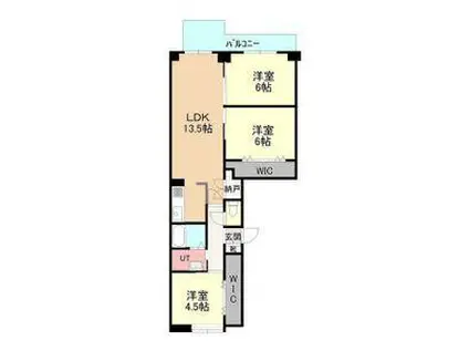 ドゥロワイヤル(3LDK/2階)の間取り写真