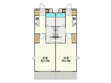 ECARTE(1K/1階)の間取り写真