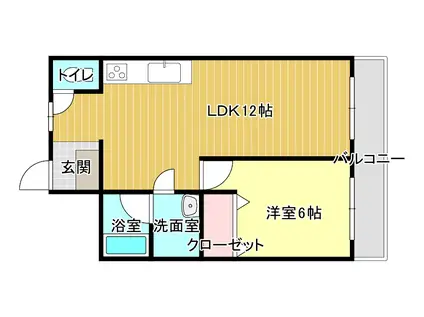 太田フラッツ(1LDK/2階)の間取り写真