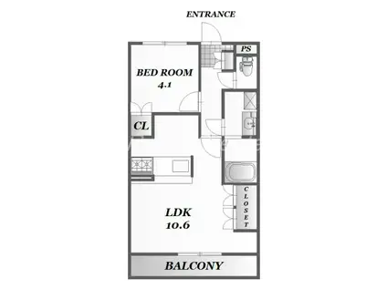 ソレイユ・ビアン(1LDK/2階)の間取り写真