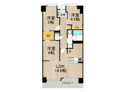 フロンティアタワー難波イースト(3LDK/6階)の間取り写真