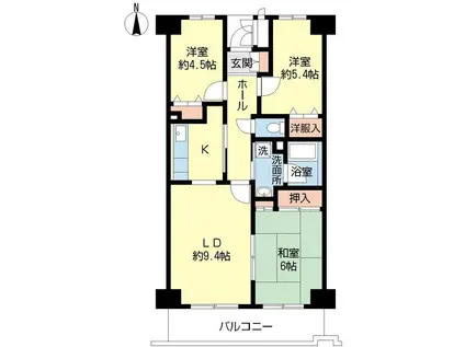 マノワール大久保(3LDK/1階)の間取り写真