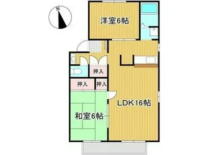 カーサクオーレA・B(2LDK/2階)の間取り写真